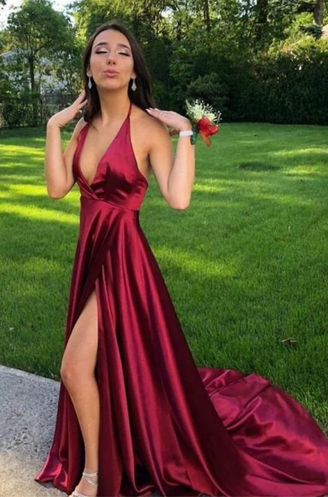 Sexy Prom Dress High Slit, Evening Dress, Special Occasion Dress, Formal Dress, Graduation School Party Gown,DS4622