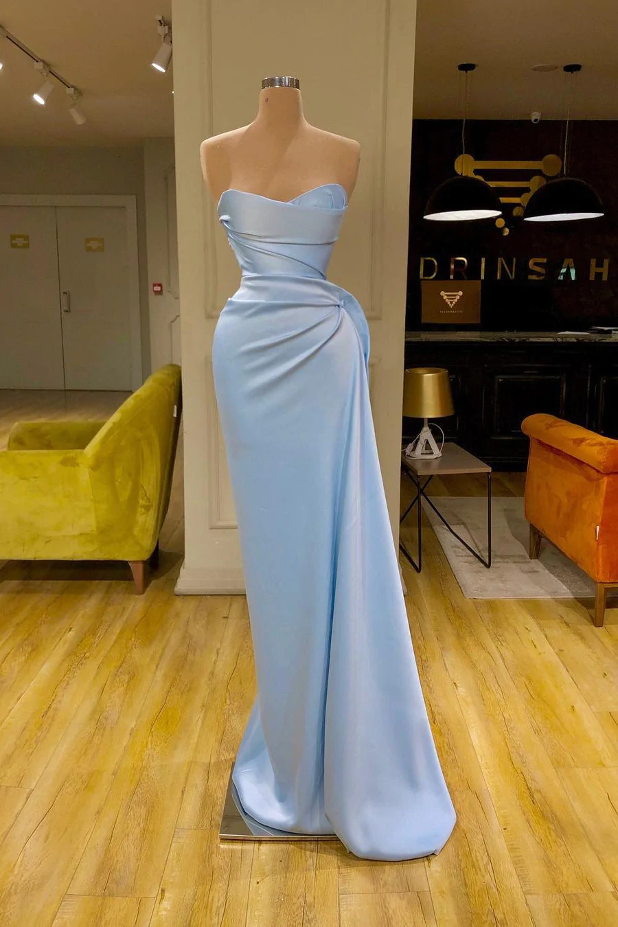 Blue Mermaid Sweetheart Cheap Long Prom Dresses,Evening Party Dresses,DS5027