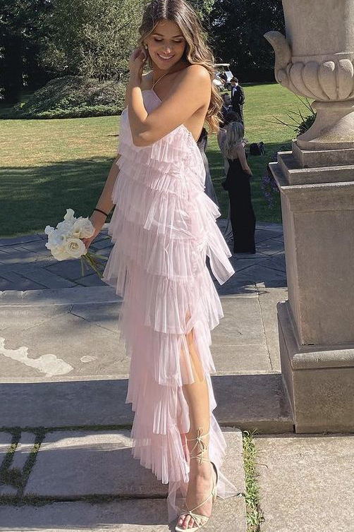 Charming Halter Layered Tulle Prom Dresses, Summer Long Bridesmaid Dresses ,DS4561
