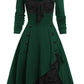 Black and Burgundy Vintage Halloween Dress,DS1544