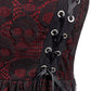 Burgundy Skull Lace Vintage Dress,DS1546