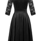 Burgundy 3/4 Sleeves Lace Formal Dress halloween dress,DS1547