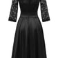 Burgundy 3/4 Sleeves Lace Formal Dress halloween dress,DS1547