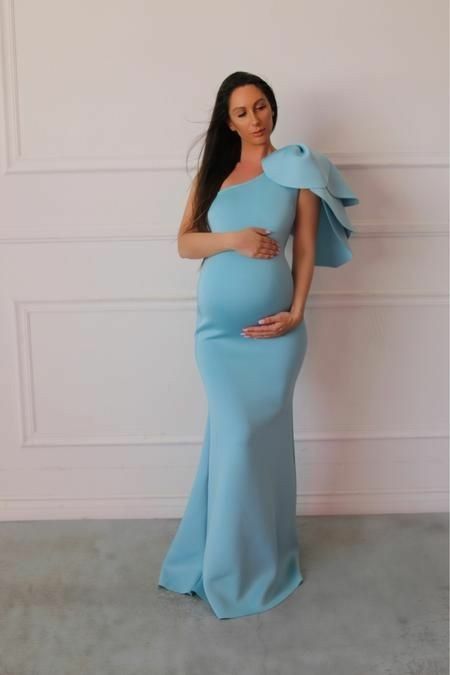 Monostrap fitted long maternity dress,DS0396