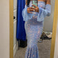 Sequin Mermaid Evening Dress Custom Made Black Girl Mermaid Prom Gowns,DS4596