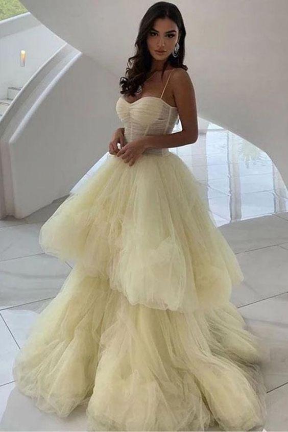 Stunning Tulle Long Prom Dress Formal Evening Dresses,DS4433