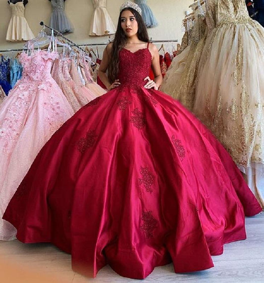 ball gown prom dresses princesses, corset Lace Applique quincenera dress ,DS4612
