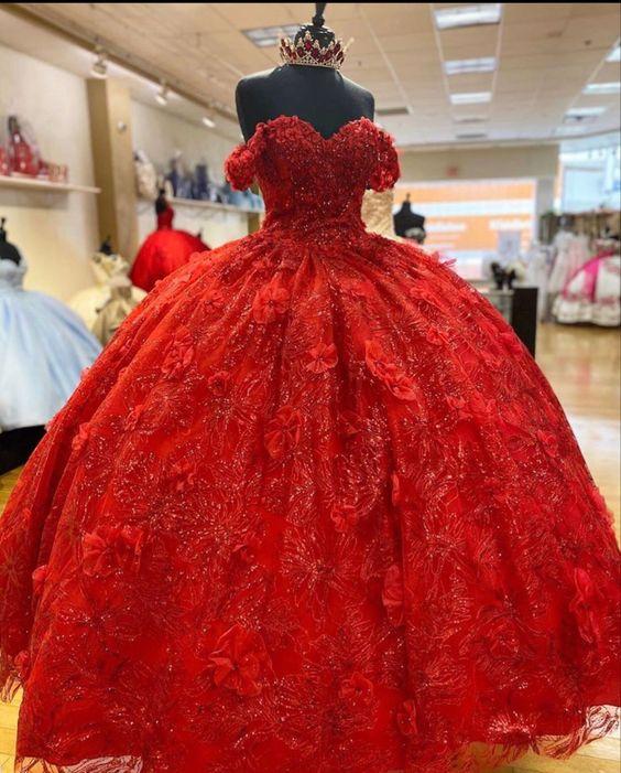 ball gown Prom Dress Applique Long Evening Dress red Party Dress ,DS4451