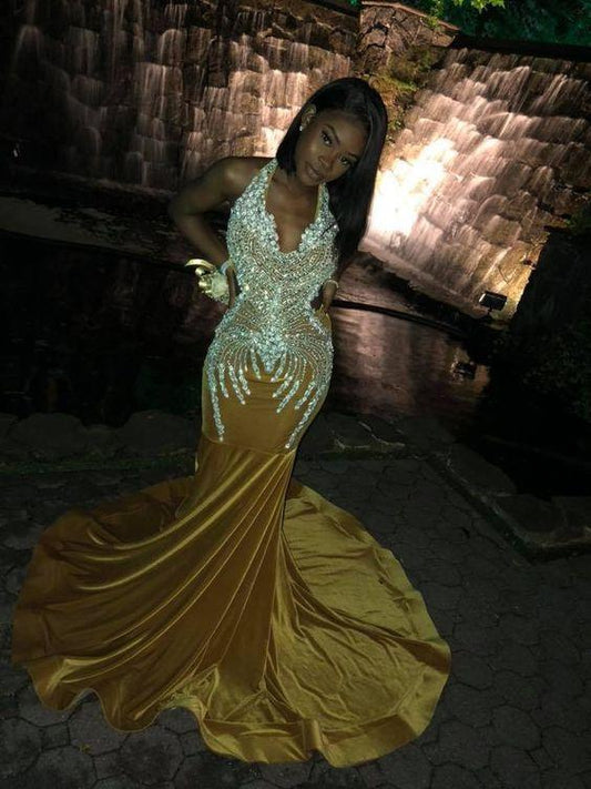 Sparkling Sequins Mermaid Black Girl Prom Dresses,DS4172