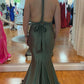 Deep V-Neck Mermaid Prom Dress Sleeveless Floor-Length Party Dress,DS5123