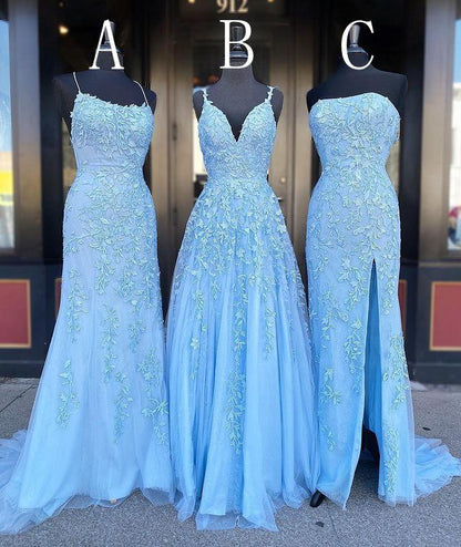 Long Prom Dresses with Applique and Beading,8th Graduation Dress Schoo –  DSProm