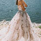 Elegant Strapless Lace Appliques Long Prom Dress,DS0630