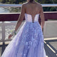 Sparkle Lavender Sequins Long Prom Dress with Appliques,DS0606