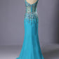 Crystaled Sheer Bodice Sparkle Prom Dress,DS0597