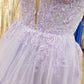 A Line V Neck Purple Lace Long Prom Dresses, Lilac Lace Long Formal Evening Dresses,DS0543