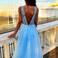 Blue Prom Dress Long, Formal Ball Dress, Evening Dress, Dance Dresses, School Party Gown,DS0526