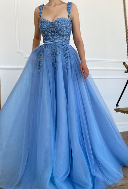 Sweetheart Prom Dresses Sweetheart Tulle Beaded Evening Party Dresses,DS0507