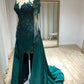 Mermaid Evening Dresses Lace Beaded Sheer Long Sleeves,DS0413