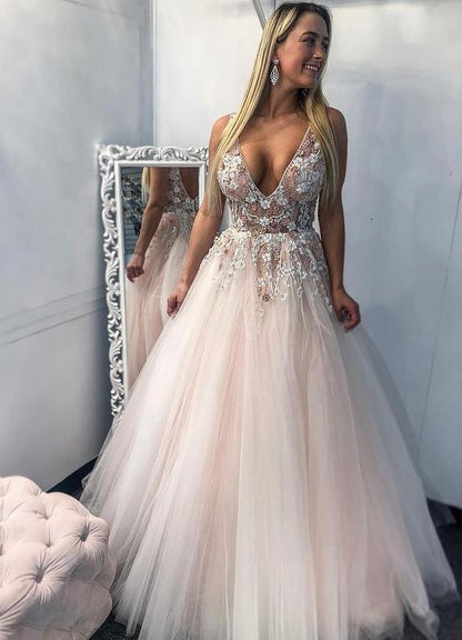 Sexy Long Prom Dress with Appliques and Beading,Evening Dress,Pageant Dance Dresses,Graduation School Party Gown,DS0401