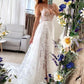 White sweetheart neck tulle lace long prom dress, white evening dress,DS0362