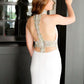 Sparkly Chiffon Jewel Neckline Sheath Prom Dresses With Beadings,DS0337