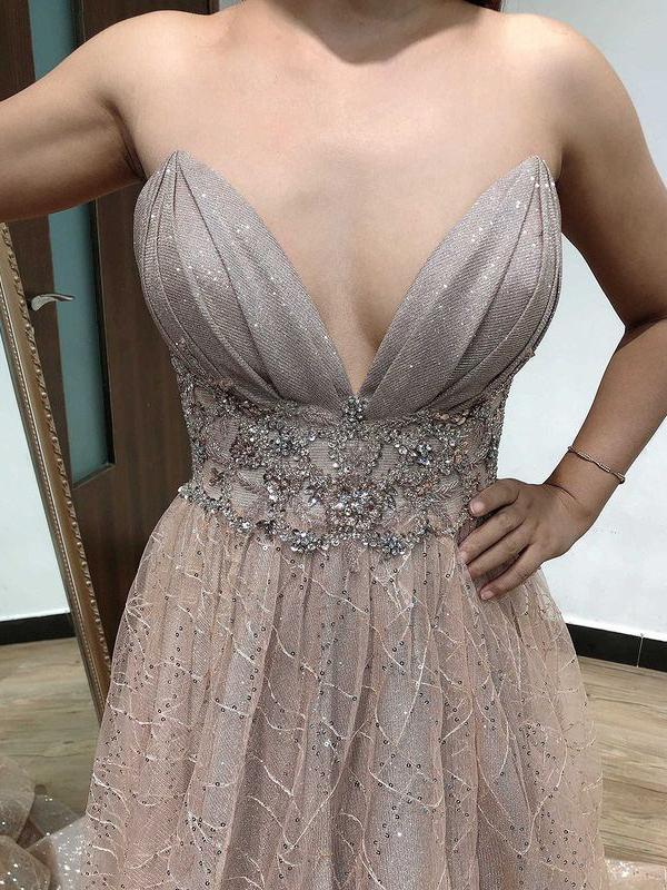 Shining Lace Sweetheart A-line Prom Dresses With Rhinestones,,DS0334