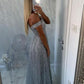 Women Silver Sequins Prom Dresses Off The Shoulder,DS0308