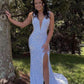 Glitter V-Neck Backless Sequins Long Mermaid Prom Dress,DS0278