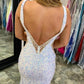Glitter V-Neck Backless Sequins Long Mermaid Prom Dress,DS0278