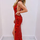 Elegant Red Strpas Mermaid Long Prom Dress,DS0259