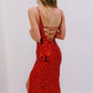 Elegant Red Strpas Mermaid Long Prom Dress,DS0259
