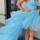 New Arrival Blue Shinning High-low Fashion Prom Dresses,DS0228