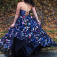 A Line Sweetheart Embroidery Floral Prom Dresses, Long Formal Dress,DS0217