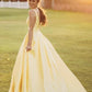 Yellow A-Line Long Prom Dress,DS0193