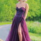 Burgundy Chiffon Long Prom Dress,DS0183