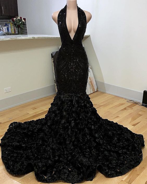 New Sparkly Long Sequined Prom Dresses Mermaid Formal Dress Black Girls Gala Gown,DS4464