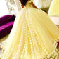 Cute Daffodil Sweet Handmade Flower Sweet 16 Dresses, Quinceanera dresses,DS4486