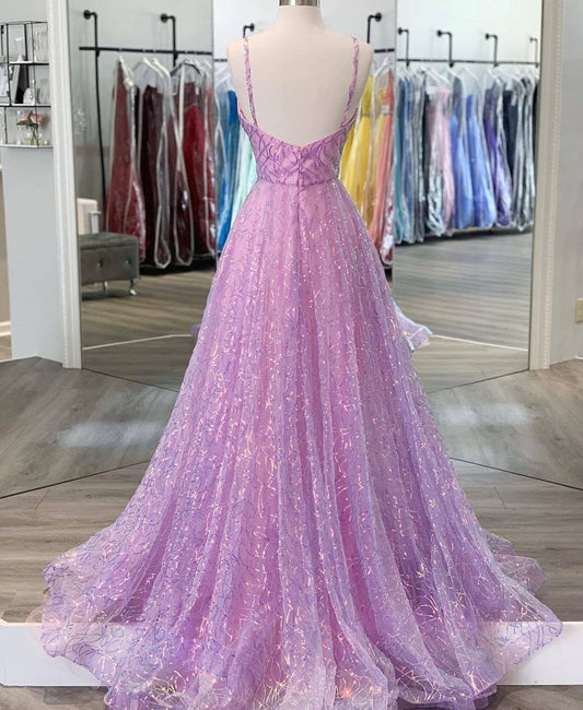 A-line Lilac Long Formal Dress,DS3132