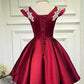 Lovely New Style Cap Sleeves Short Party Dresses, Satin Homecoming Dress,DS1122