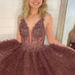 Cute tulle lace high low prom dress A line evening dress ,DS4510