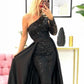 One-Shoulder Mermaid Lace Prom Dress with Beadings,DS4590