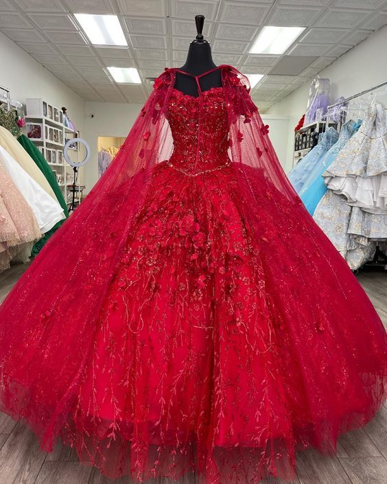 Elegant Long Prom Dresses Red Ball Dress,DS5010
