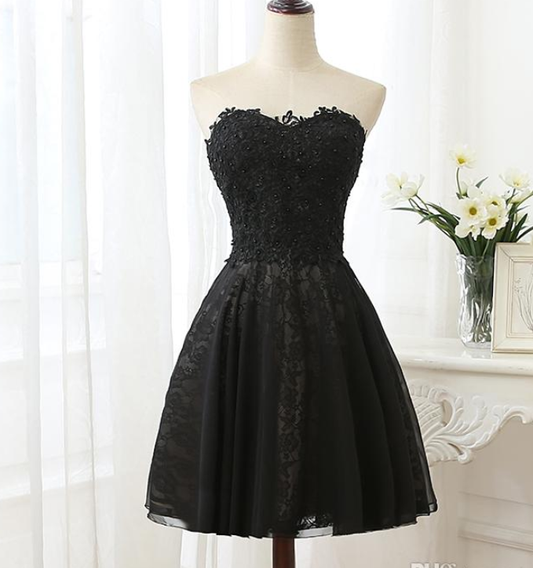 Sexy Lace Prom Dress Short party Dresses Sweetheart Sleeveless Lace Applique with Beads Zipper Back Short Prom Dresses,DP24590