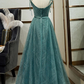 Prom Dresses,Spaghetti Straps Tulle Modest A Line Evening Dress Long Prom Dress,DP24567