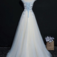 Prom Dresses,Tulle Prom Dress, Floor Length Appliqued Evening Dress with Flowers,DP24566