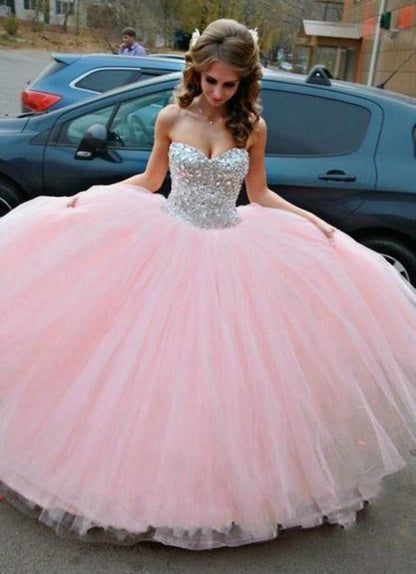 Pink Beaded Quinceanera Dress, Ball Gown, Sweet 16 Dresses, Prom Dress, Graduation Party Dresses ,DS4474
