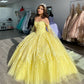 Spark Princess Quinceanera Dress Appliques Flowers Corset Back Ball Gown Party Sweet 16 Prom Gowns,DS4396