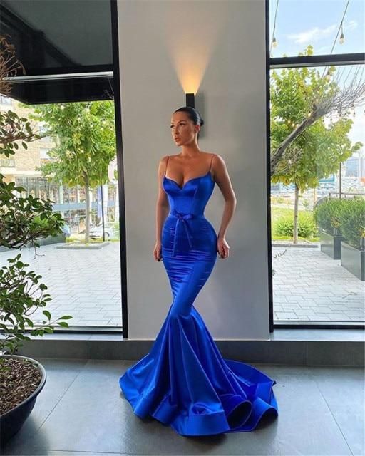 Royal Blue Fitted Mermaid Evening Dress,DS4630